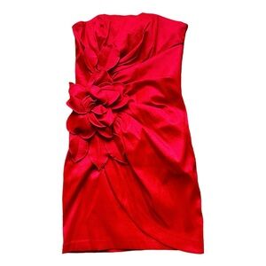 Cache Strapless Red Dress